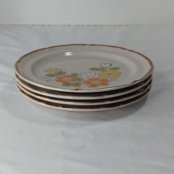 Set of Spring Garden Baroque Hearthside Stoneware Salad Plates 7.5" - Picture 2 of 4